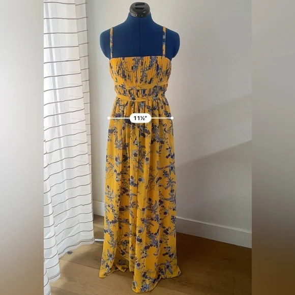 Aqua Floral Maxi Dress in Yellow & Blue Size 0 - Picture 10 of 13